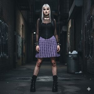 Handmade Lavender Crochet Mini Skirt